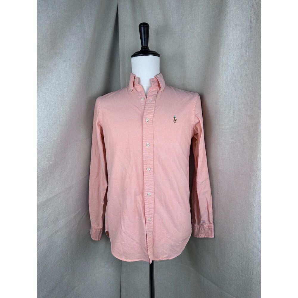 Polo Ralph Lauren Men's XS Long Sleeve Cotton Oxford Shirt - Salmon Pink